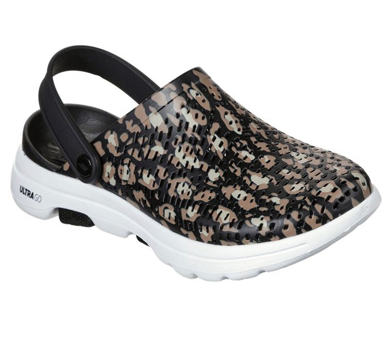 Skechers Cali Gear: Gowalk 5 - Untamed - Womens Sandals Black/White [AU-OQ4998]